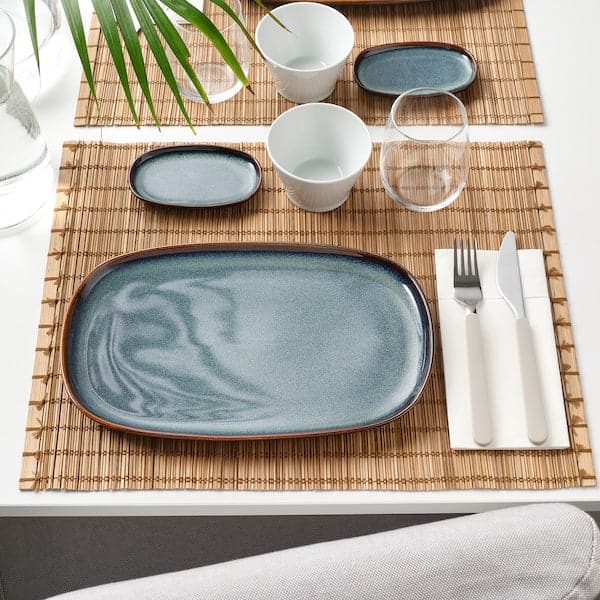 Ikea GLADELIG - Plate, blue, 31x19 cm