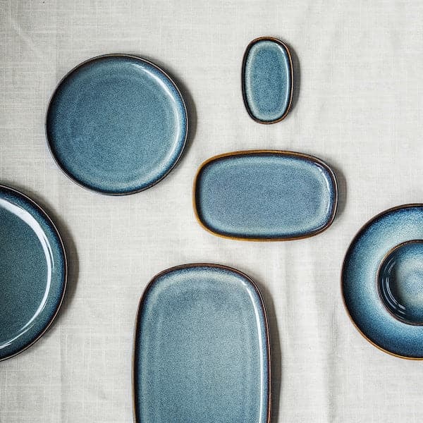 Ikea GLADELIG - Plate, blue, 31x19 cm