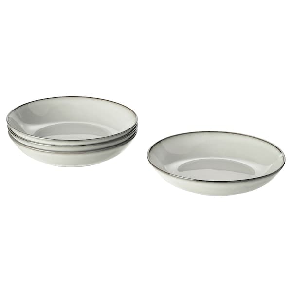 GLADELIG - Deep plate, grey, 21 cm