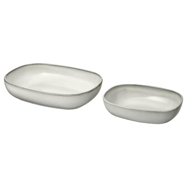 GLADELIG - Oven dish, set of 2, grey