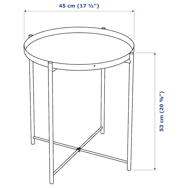 Ikea GLADOM - Tray table, dark grey-beige, 45x53 cm