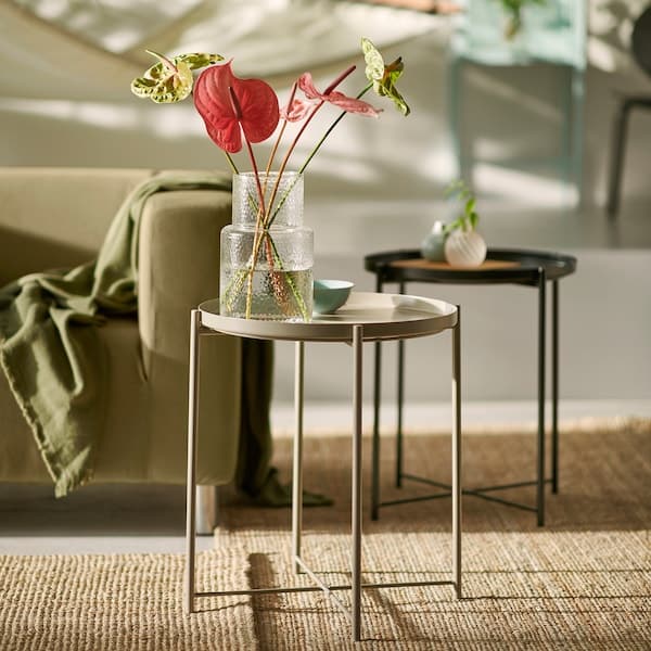 GLADOM - Tray table, dark grey-beige, 45x53 cm - best price from Maltashopper.com 30513763