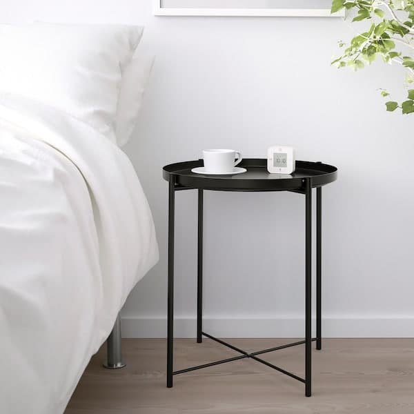 GLADOM - Tray table, black, 45x53 cm - best price from Maltashopper.com 50411990