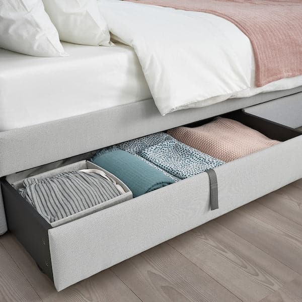Ikea GLADSTAD Upholstered undersole container - Kabusa light grey 200 cm , 200 cm