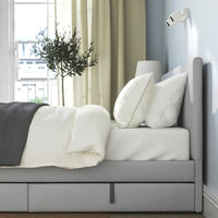 GLADSTAD Upholstered bed, 2 containers - Kabusa light grey 160x200 cm , 160x200 cm - best price from Maltashopper.com 29406797