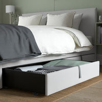 GLADSTAD Upholstered bed, 4 containers - Kabusa light grey 160x200 cm , 160x200 cm - best price from Maltashopper.com 59407012