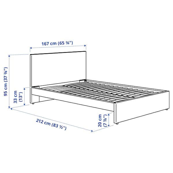 GLADSTAD Padded bed structure - Light grey Kabusa 160x200 cm - Premium Beds & Bed Frames from Ikea - Just €388.99! Shop now at Maltashopper.com