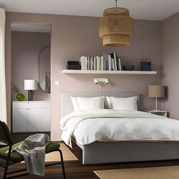 GLADSTAD Padded bed structure - Light grey Kabusa 140x200 cm - best price from Maltashopper.com 60490449