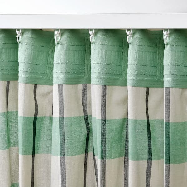 GLANSHAGTORN -Curtain, 1 sheet, green white/black, , 300x300 cm - best price from Maltashopper.com 90556108