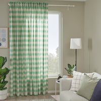 GLANSHAGTORN -Curtain, 1 sheet, green white/black, , 300x300 cm - best price from Maltashopper.com 90556108