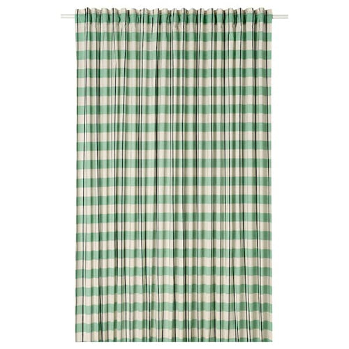 GLANSHAGTORN -Curtain, 1 sheet, green white/black, , 300x300 cm