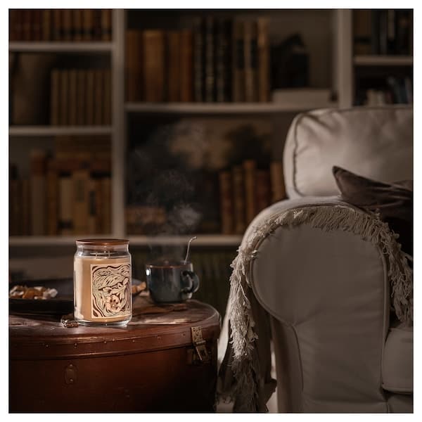 GLANSLIND - Scented cndl in glass w lid/2 wicks, smoky vanilla/light beige, 100 hr - best price from Maltashopper.com 00552398