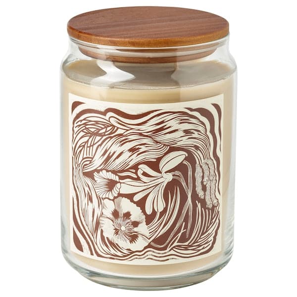 GLANSLIND - Scented candle/glass/coperc/2stopp, smoked vanilla/light beige,