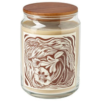 GLANSLIND - Scented cndl in glass w lid/2 wicks, smoky vanilla/light beige, 100 hr - best price from Maltashopper.com 00552398