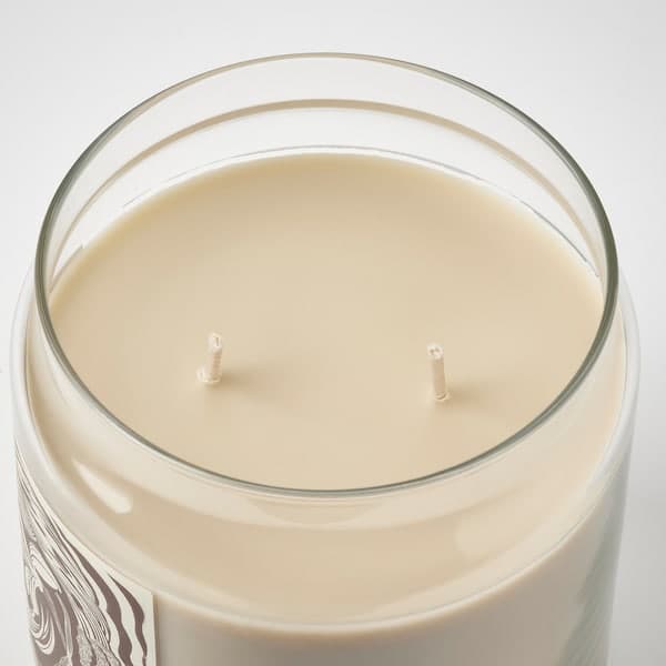 GLANSLIND - Scented cndl in glass w lid/2 wicks, smoky vanilla/light beige, 70 hr - Premium  from Ikea - Just €19.99! Shop now at Maltashopper.com