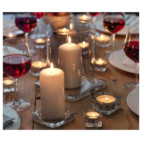 Ikea GLASIG - Candle dish, clear glass, 10x10 cm