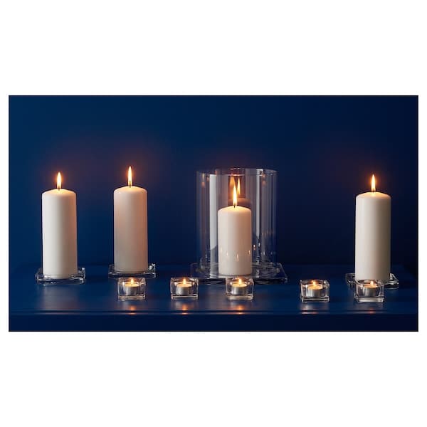 Ikea GLASIG - Candle dish, clear glass, 10x10 cm