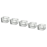 GLASIG tealight holder, clear glass, 5x5 cm, 5 pack