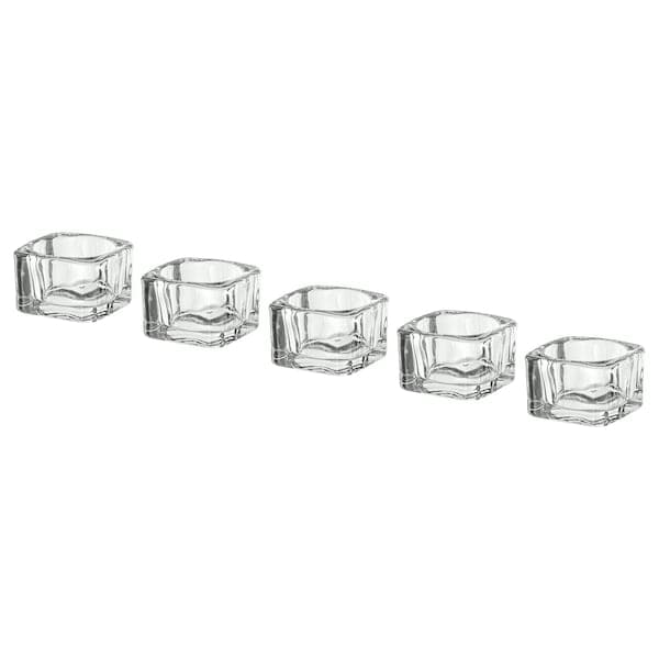 Ikea GLASIG - Tealight holder, clear glass, 5x5 cm