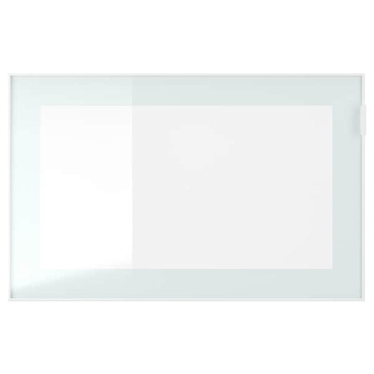 GLASSVIK - Glass door, white/light green frosted glass, 60x38 cm - best price from Maltashopper.com 80540900