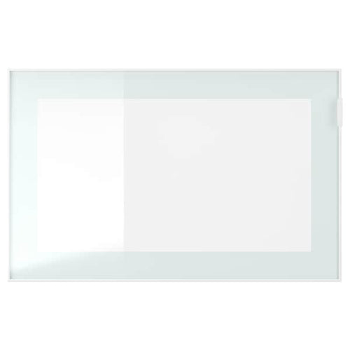 GLASSVIK - Glass door, white/light green frosted glass, 60x38 cm