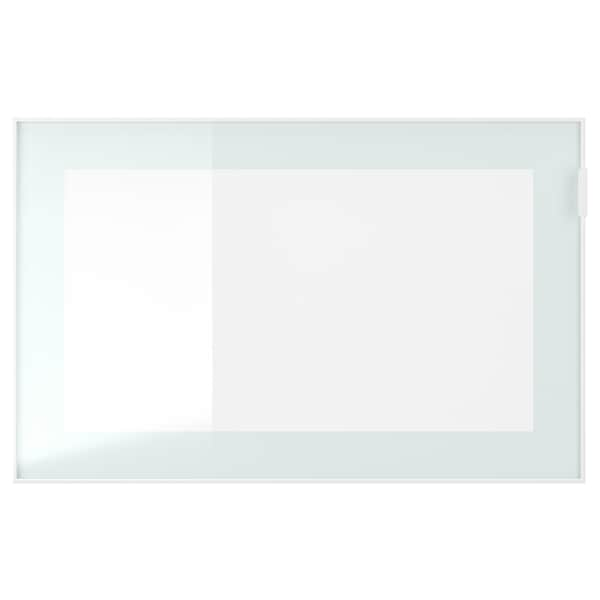 GLASSVIK - Glass door, white/light green frosted glass, 60x38 cm