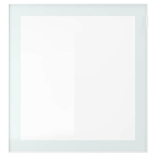 Ikea GLASSVIK - Glass door, white/light green frosted glass, 60x64 cm