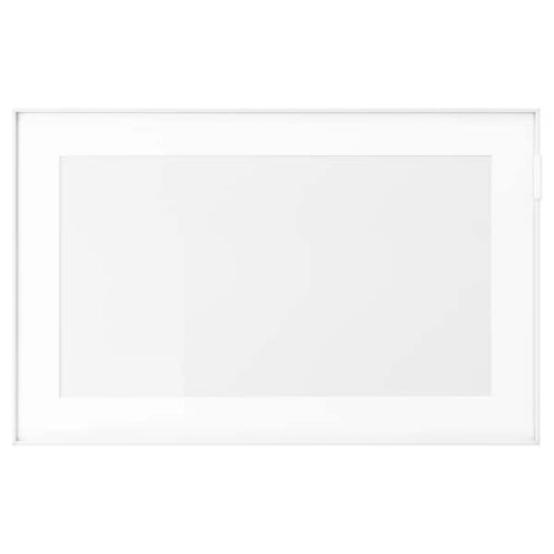 GLASSVIK glass door, white/clear glass, 60x38 cm