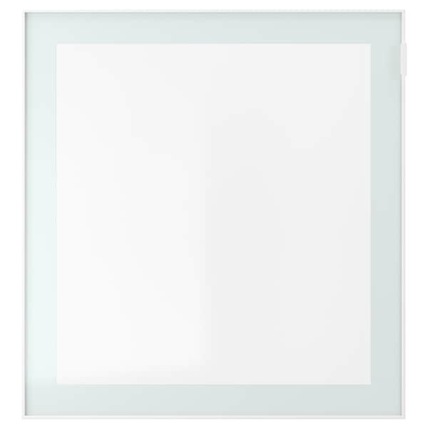 GLASSVIK - Glass door, white/light green clear glass, 60x64 cm - best price from Maltashopper.com 40540902