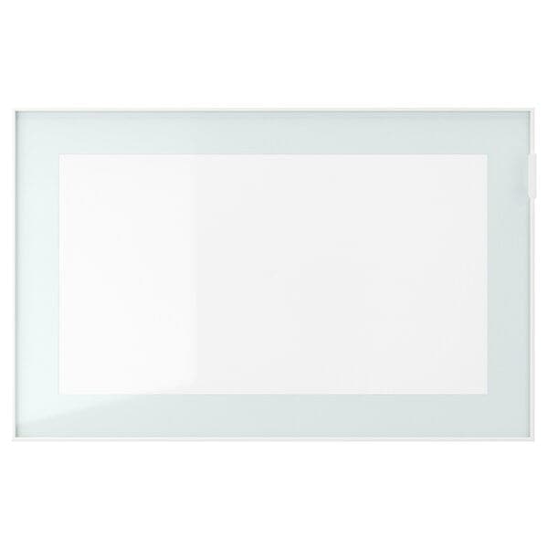 GLASSVIK - Glass door, white/light green clear glass, 60x38 cm - best price from Maltashopper.com 60540897