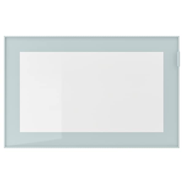 GLASSVIK - Glass door, light grey-blue/clear glass, 60x38 cm - best price from Maltashopper.com 60488776