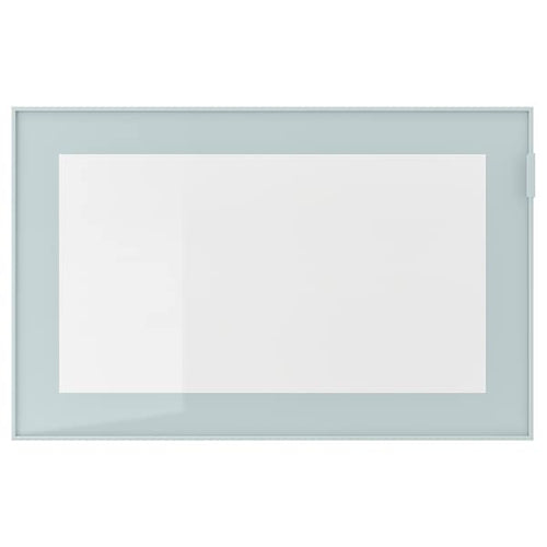 GLASSVIK - Glass door, light grey-blue/clear glass, 60x38 cm