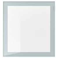GLASSVIK - Glass door, light grey-blue/clear glass, 60x64 cm - best price from Maltashopper.com 00488779