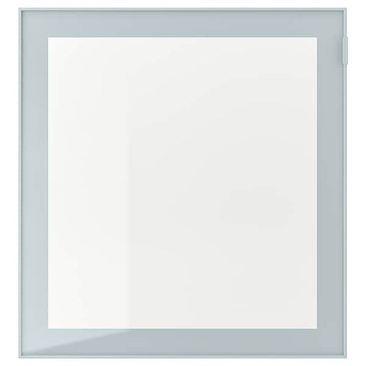 Ikea GLASSVIK - Glass door, light grey-blue/clear glass, 60x64 cm