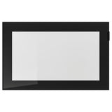 GLASSVIK glass door, black/clear glass, 60x38 cm
