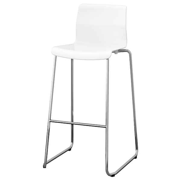 GLENN Bar stool - white/chrome 77 cm , 77 cm - best price from Maltashopper.com 30135658