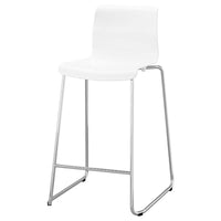 GLENN - Bar stool, white/chrome-plated, 66 cm - best price from Maltashopper.com 60131734