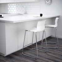 GLENN - Bar stool, white/chrome-plated, 66 cm - best price from Maltashopper.com 60131734