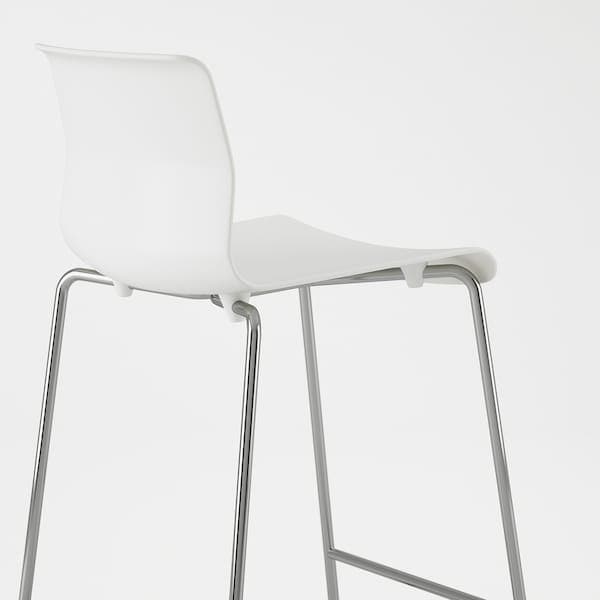Ikea GLENN Bar stool - white/chrome 77 cm , 77 cm