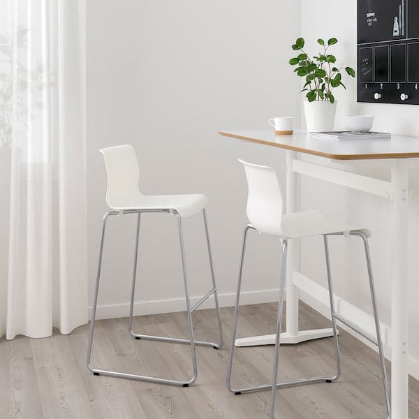 GLENN Bar stool - white/chrome 77 cm , 77 cm - Premium Chairs from Ikea - Just €110.99! Shop now at Maltashopper.com