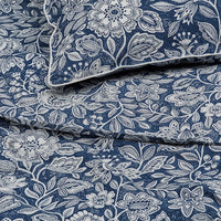 GLESSTARR - Duvet cover and pillowcase, dark blue/white, 150x200/50x80 cm - best price from Maltashopper.com 20570160