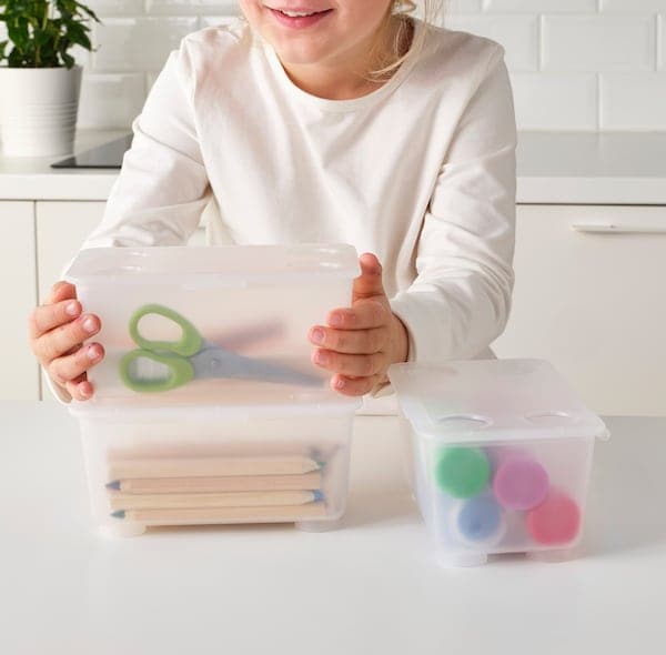 GLIS Container with lid - pink/turquoise 17x10 cm - Premium Household Storage Containers from Ikea - Just €5.99! Shop now at Maltashopper.com