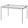 GLIVARP Extendable table - transparent/chrome 125/188x85 cm , 125/188x85 cm
