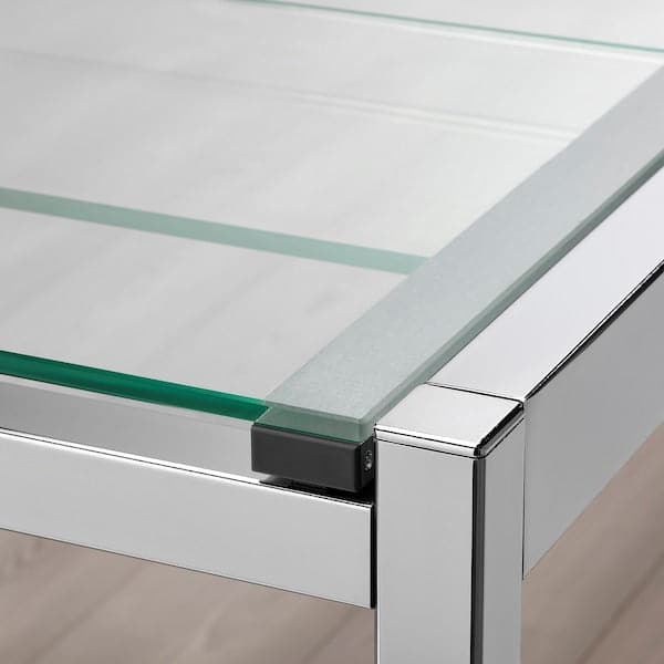 Ikea GLIVARP Extendable table - transparent/chrome 75/115x70 cm , 75/115x70 cm