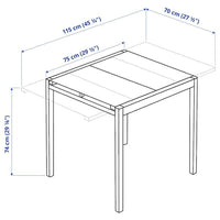 GLIVARP Extendable table - transparent/chrome 75/115x70 cm , 75/115x70 cm - best price from Maltashopper.com 60334699