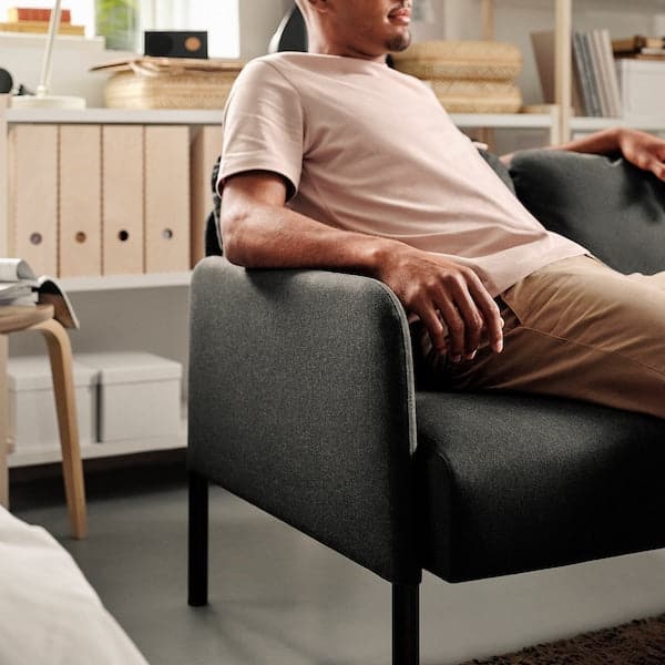 Ikea GLOSTAD 2-seater sofa - Dark grey Knisa ,