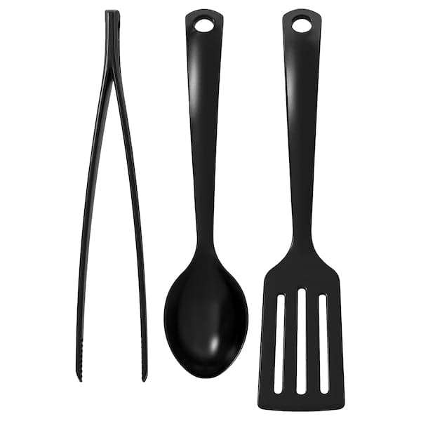 Ikea GNARP - 3-piece kitchen utensil set, black