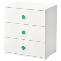 GODISHUS - Chest of 3 drawers, white, 60x64 cm - best price from Maltashopper.com 80433486