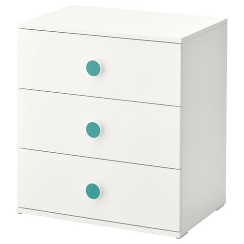 GODISHUS - Chest of 3 drawers, white, 60x64 cm