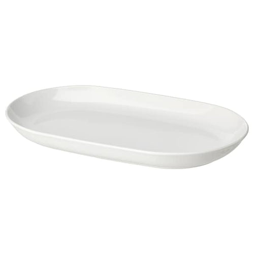 GODMIDDAG - Serving plate, white, 32x18 cm